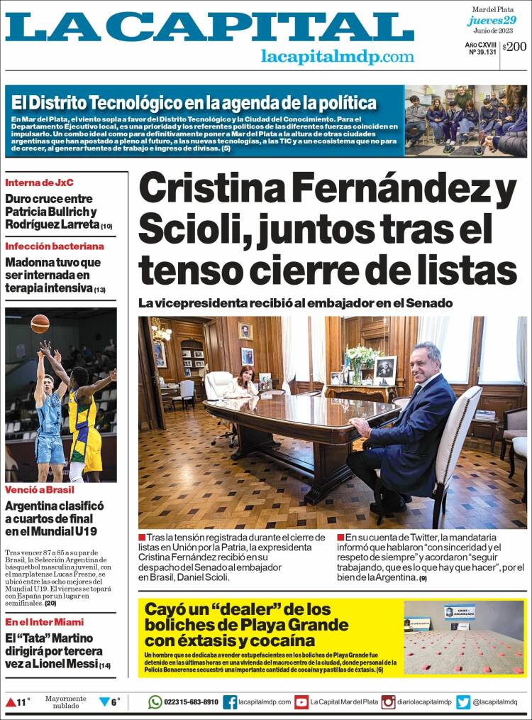 Portada de Diario La Capital - Mar del Plata (Argentina)