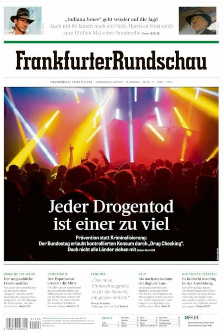 Portada de Frankfurter Rundschau (Alemania)
