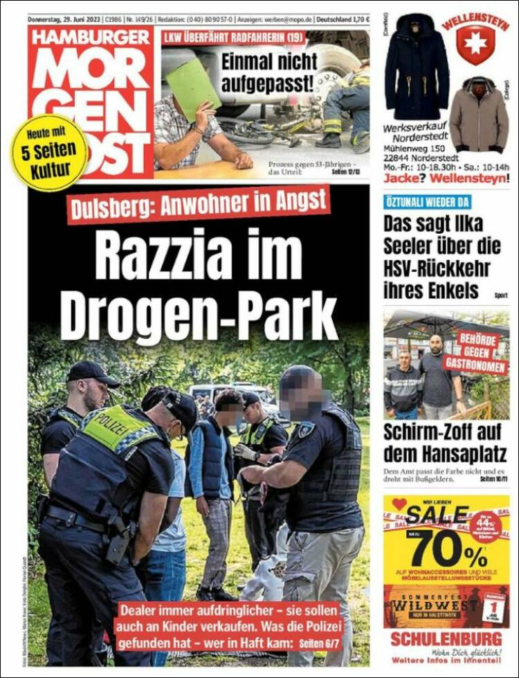 Portada de Hamburger Morgenpost  (Alemania)