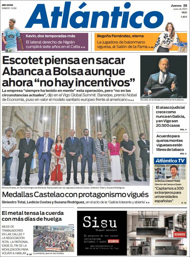Portada de Atlántico Diario (España)