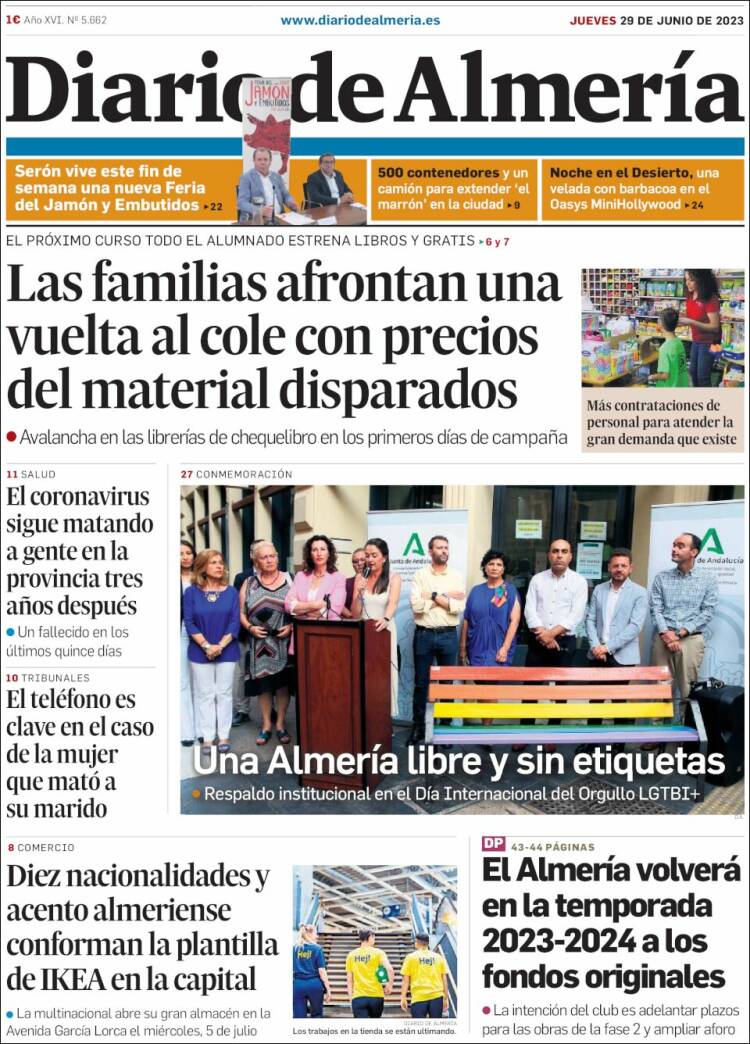 Portada de Diario de Almería (España)
