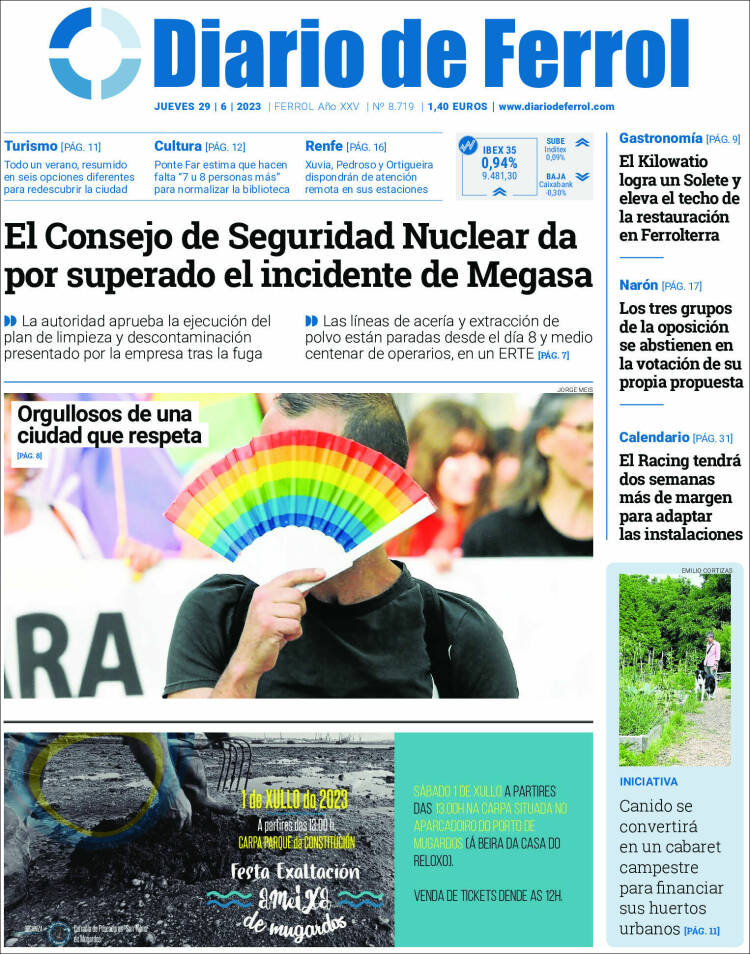 Portada de Diario de Ferrol (España)