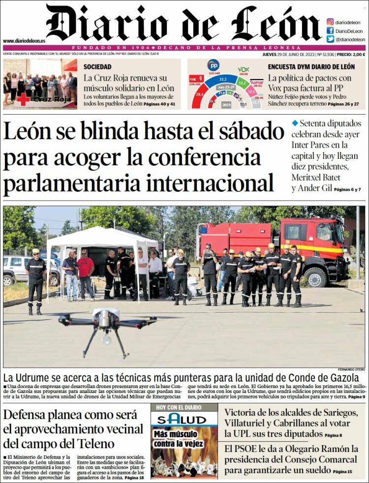 Portada de Diario de León (España)