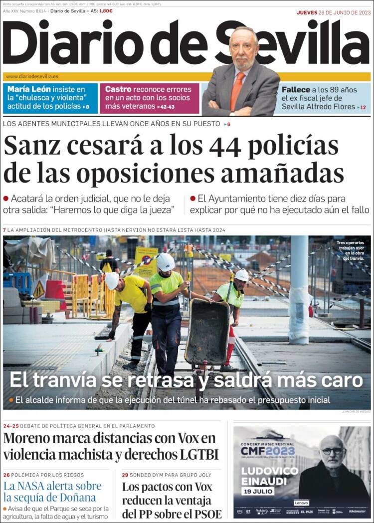 Portada de Diario de Sevilla (España)