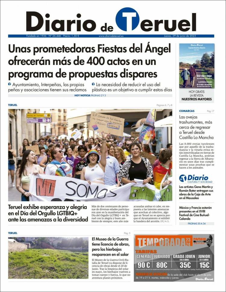 Portada de Diario de Teruel (España)