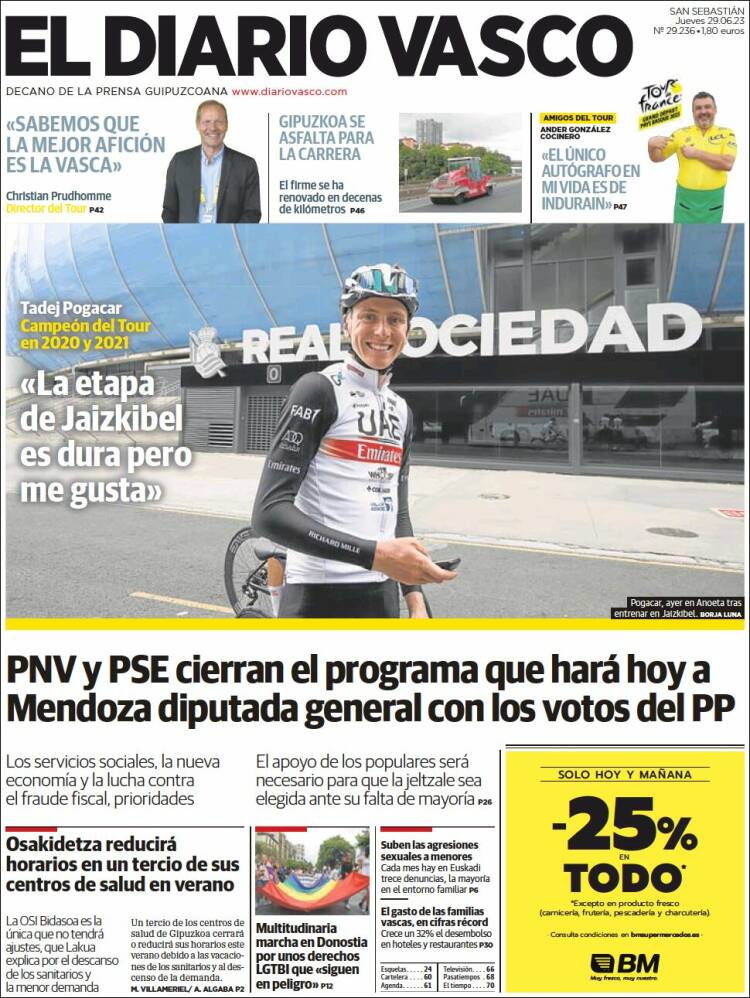 Portada de Diario Vasco (España)