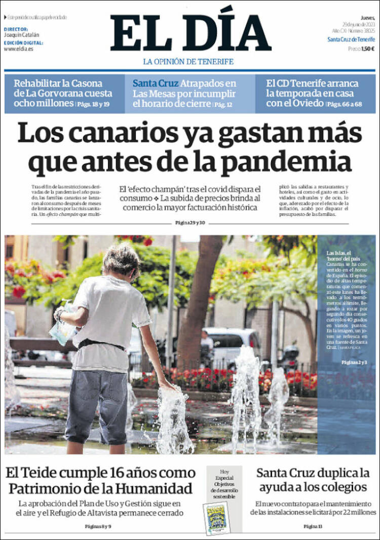 Portada de El Día (España)