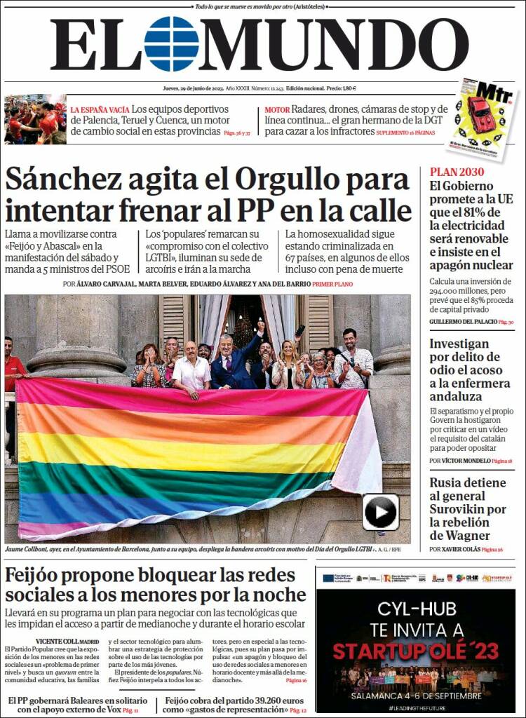 Portada de El Mundo (Spain)