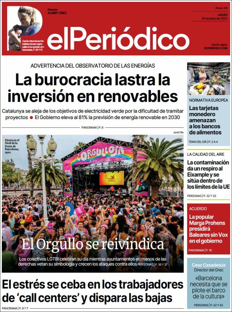 Portada de El Periódico (España)