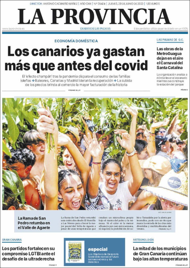 Portada de La Provincia (Spain)