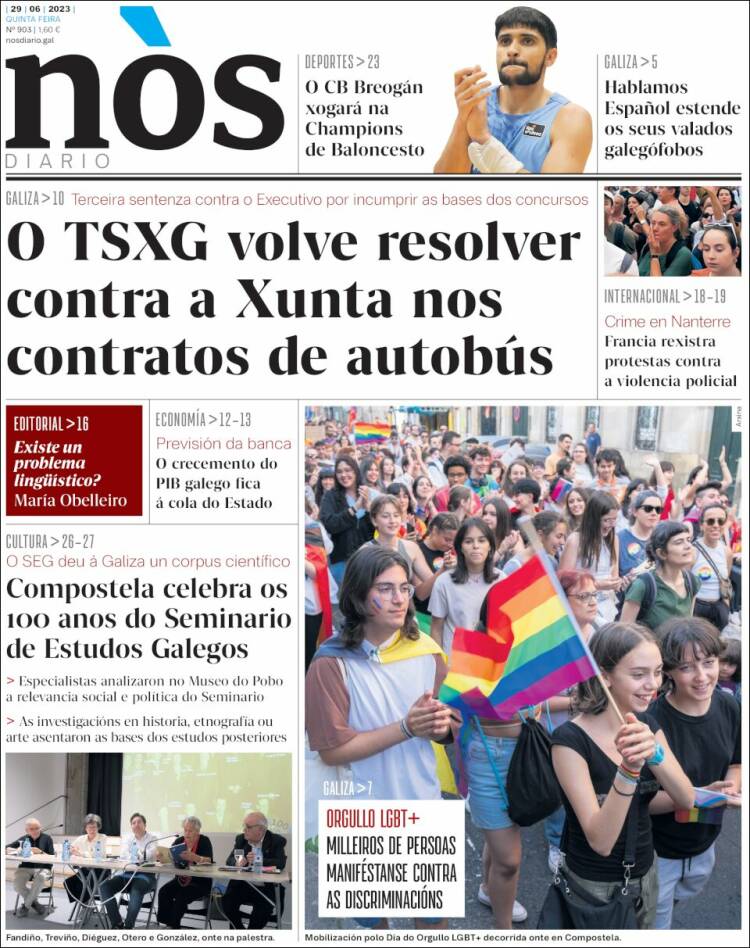 Portada de Nòs Diario (España)