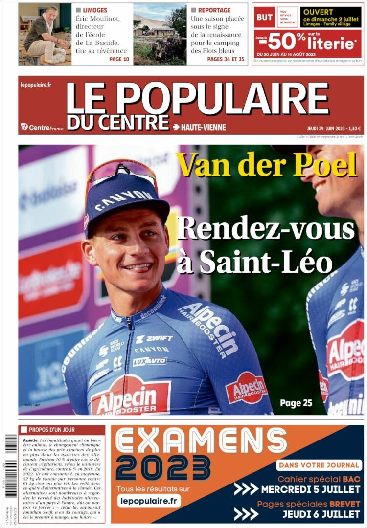 Portada de Le Populaire du Centre (Francia)