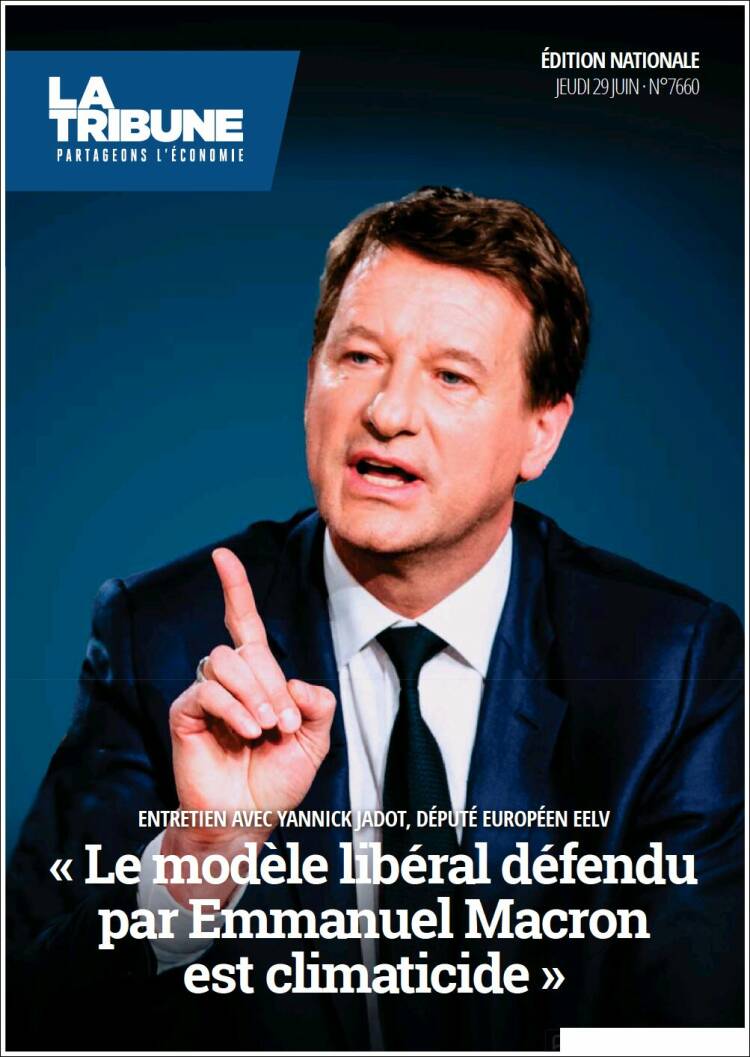 Portada de La Tribune (Francia)