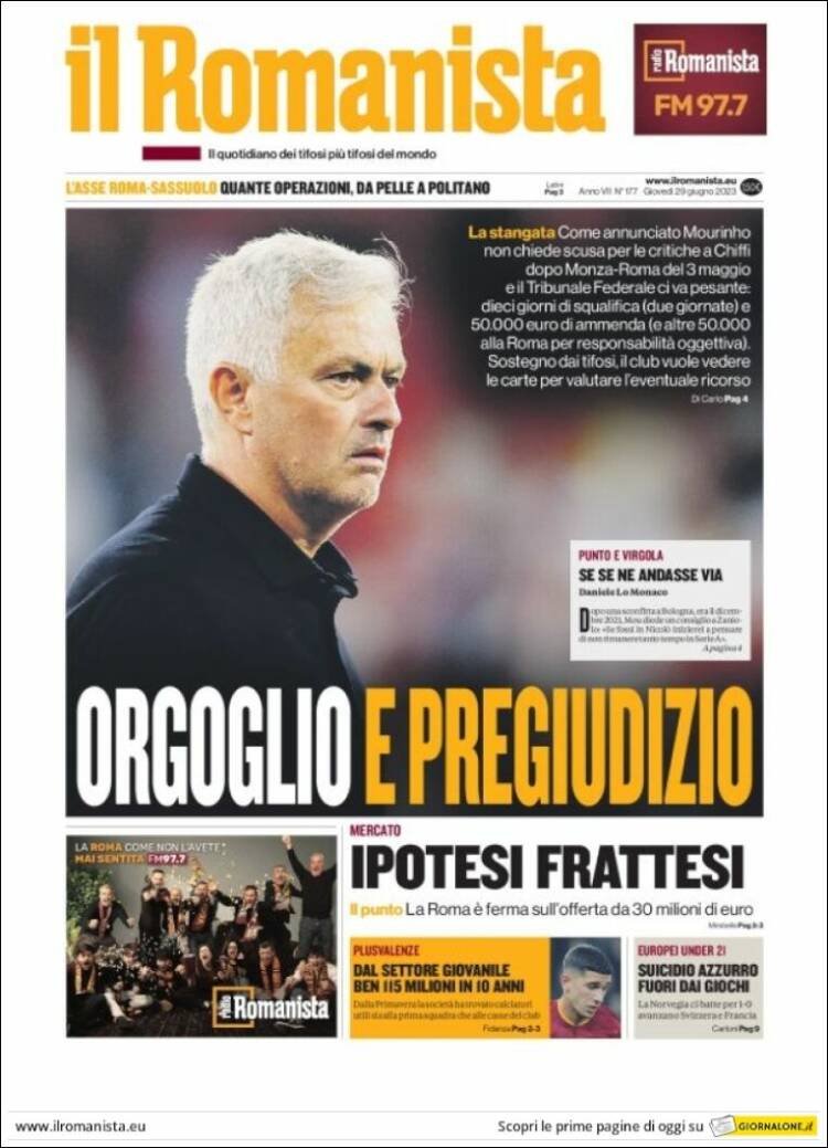 Portada de Romanista (Italia)