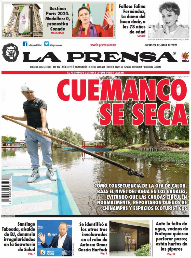 Portada de La Prensa (México)