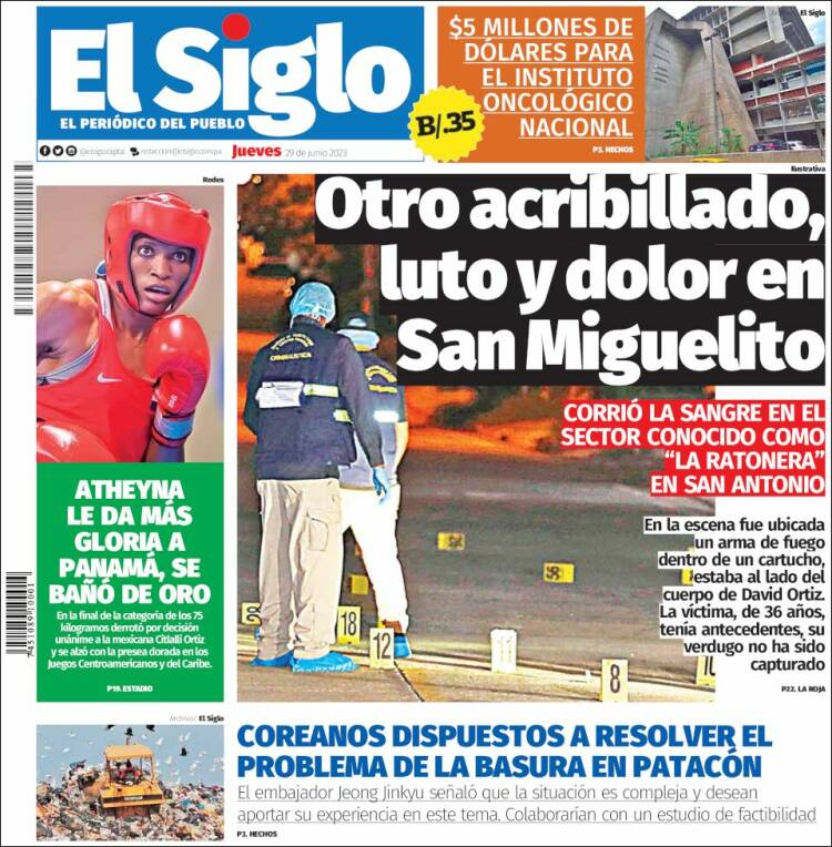 Portada de El Siglo (Panam&aacute;)