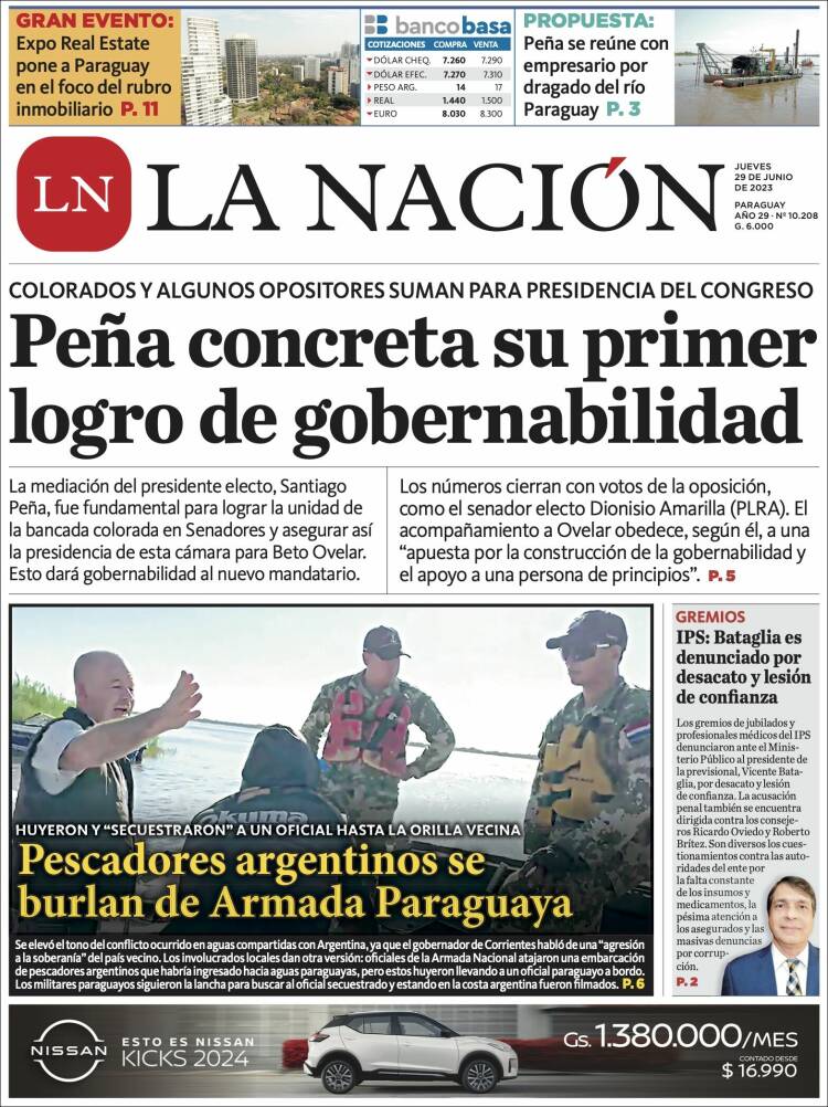 Portada de La Nación (Paraguay)