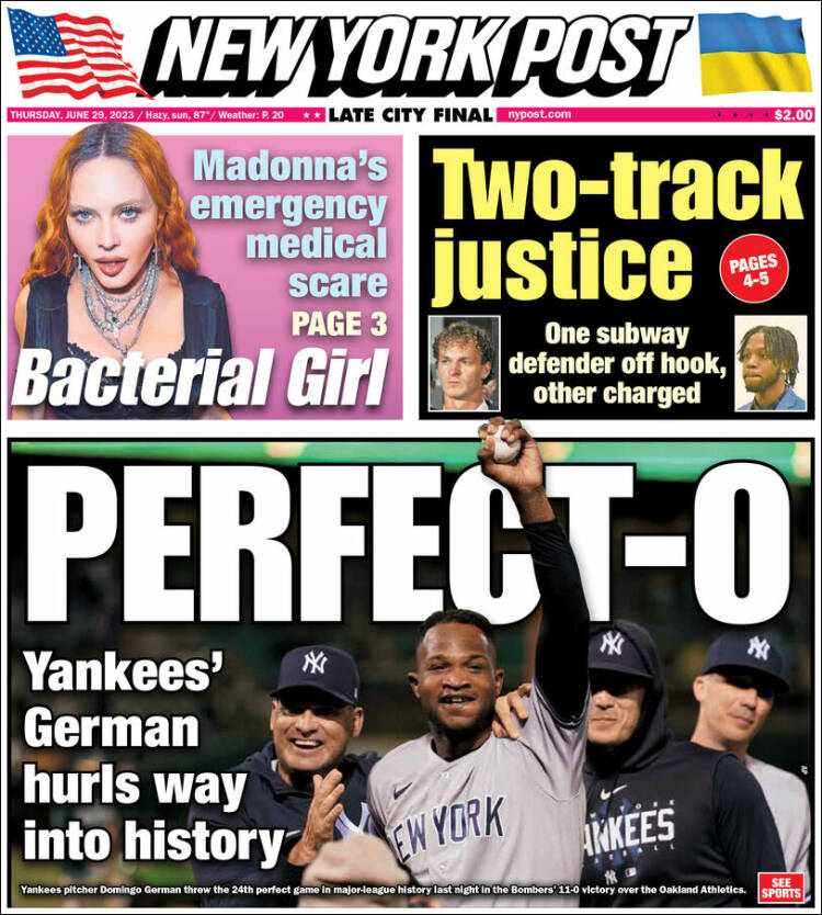 Portada de New York Post (USA)