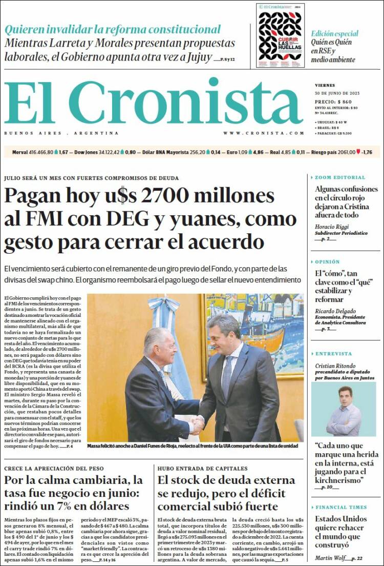 Portada de El Cronista Comercial (Argentina)