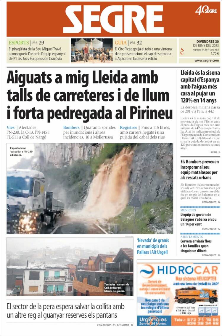 Portada de Segre (España)