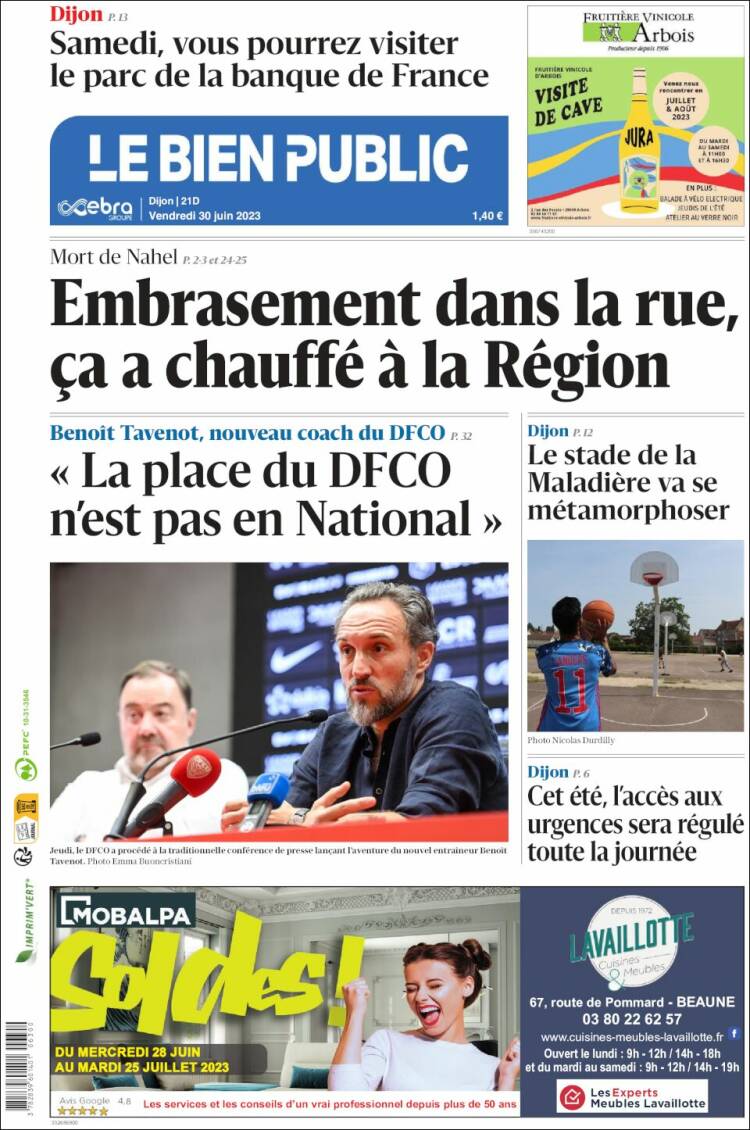 Portada de Le Bien Public (Francia)