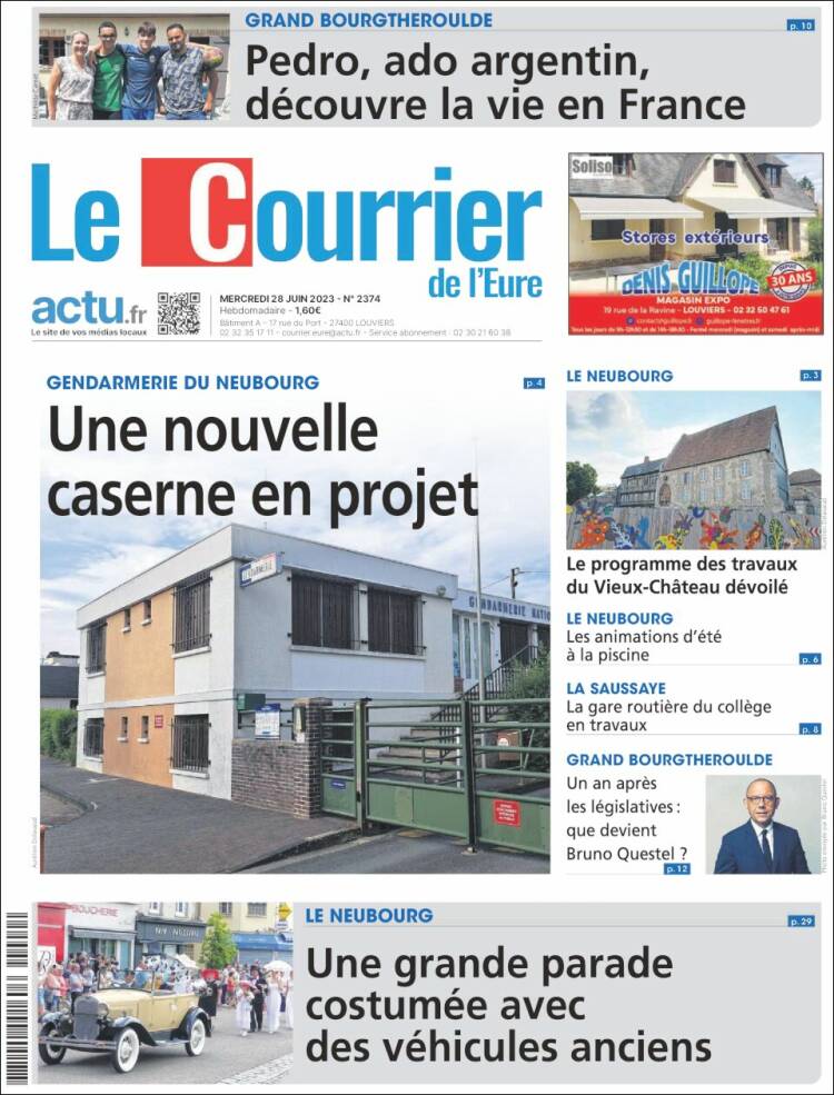 Portada de Le Courrier de l'Ouest (Francia)