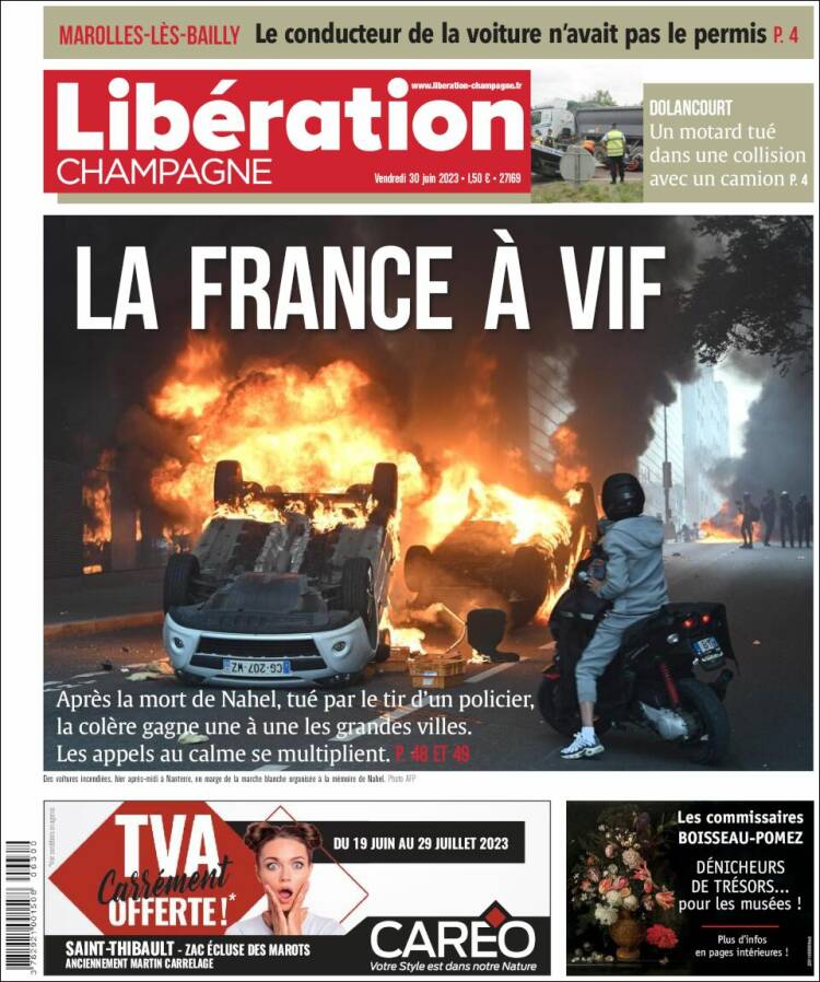 Portada de Libération Champagne (Francia)