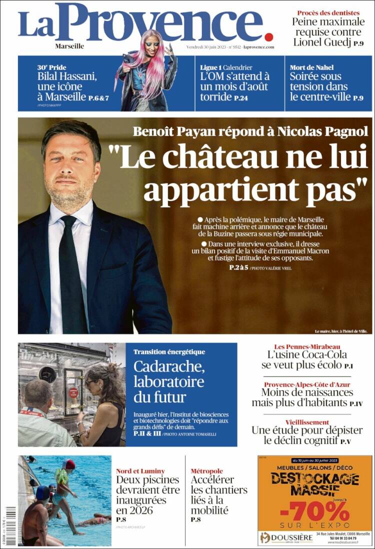 Portada de La Provence (Francia)