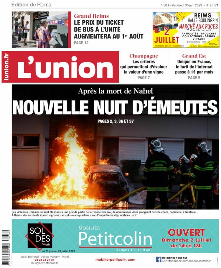 Portada de L'Union (Francia)