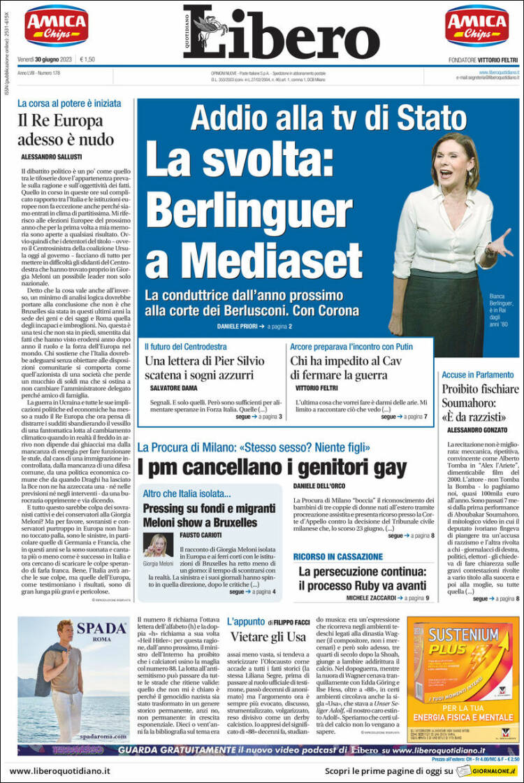 Portada de Libero (Italia)