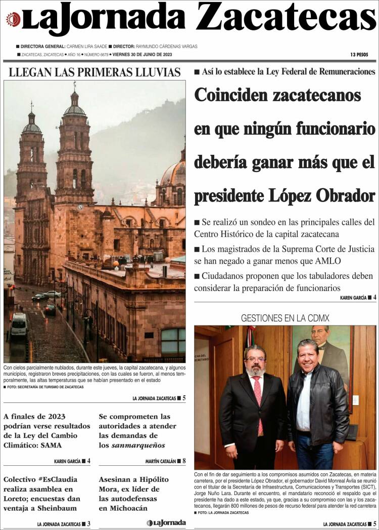 Portada de Jornada de Zacatecas (México)