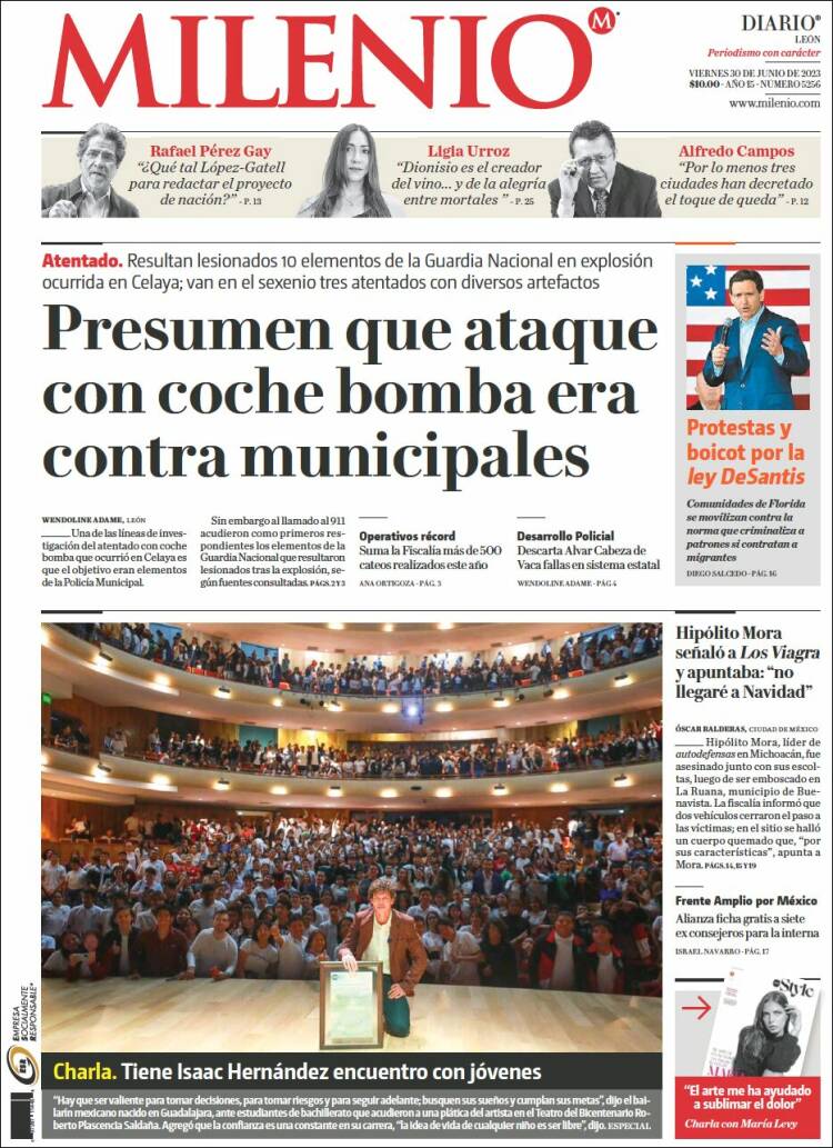 Portada de Milenio de León (México)