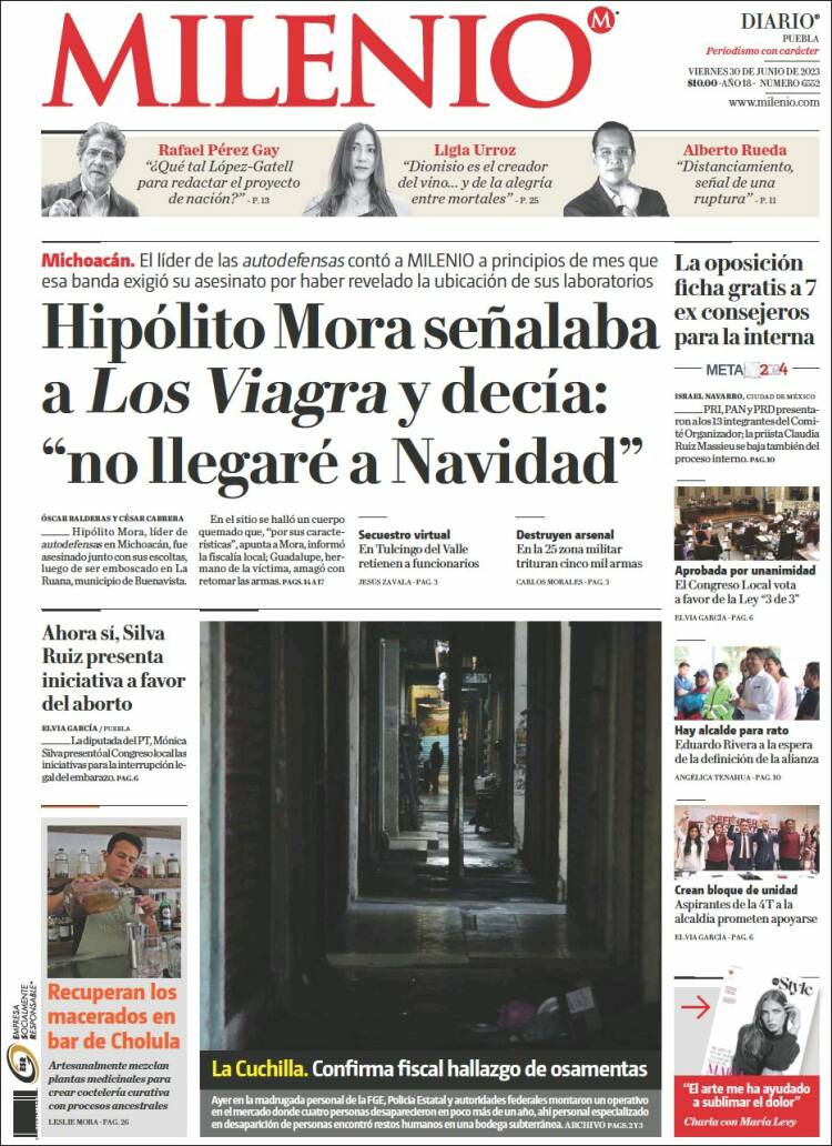 Portada de Milenio de Puebla (México)