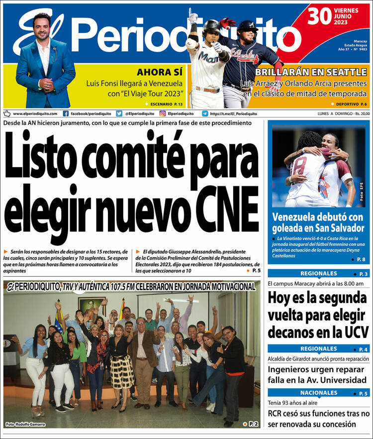 Portada de Periodiquito de Aragua (Venezuela)