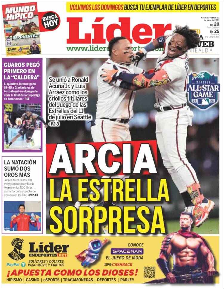 Portada de Lider en deportes (Venezuela)