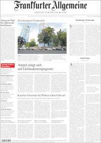 Portada de Frankfurter Allgemeine (Alemania)
