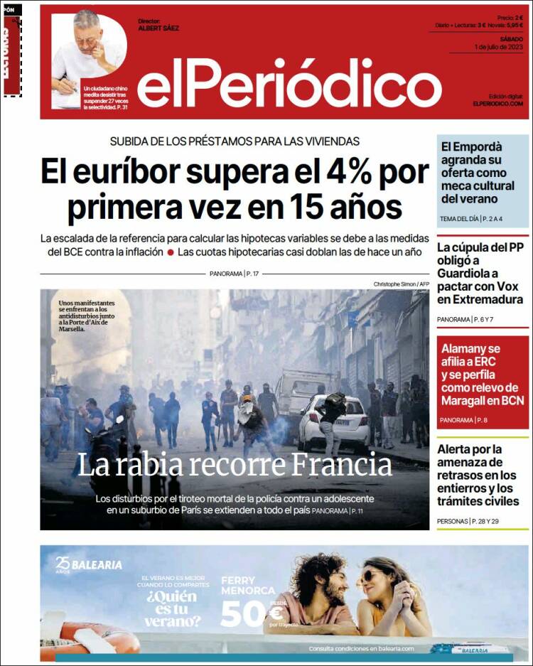 Portada de El Periódico (España)