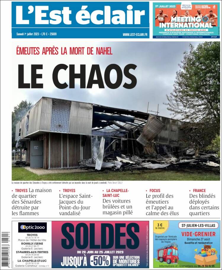 Portada de L'Est Eclair (Francia)