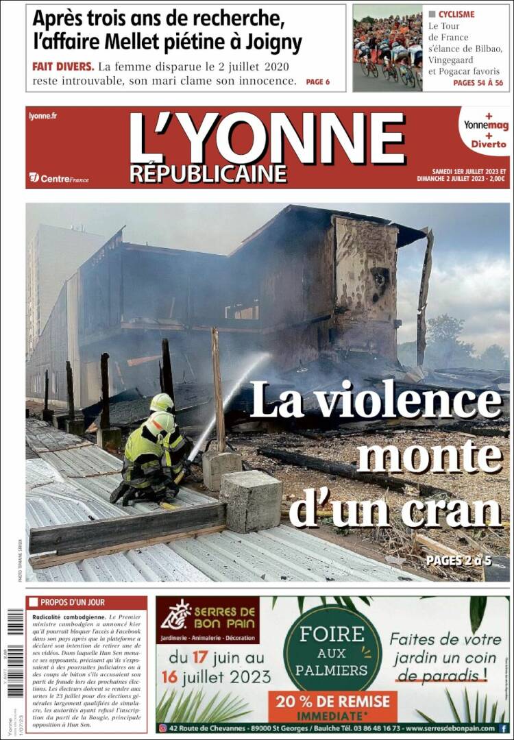 Portada de L'Yonne-Républicaine (Francia)