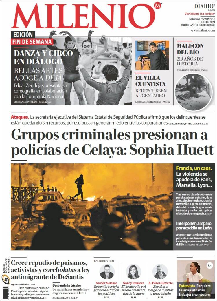 Portada de Milenio de León (M&eacute;xico)