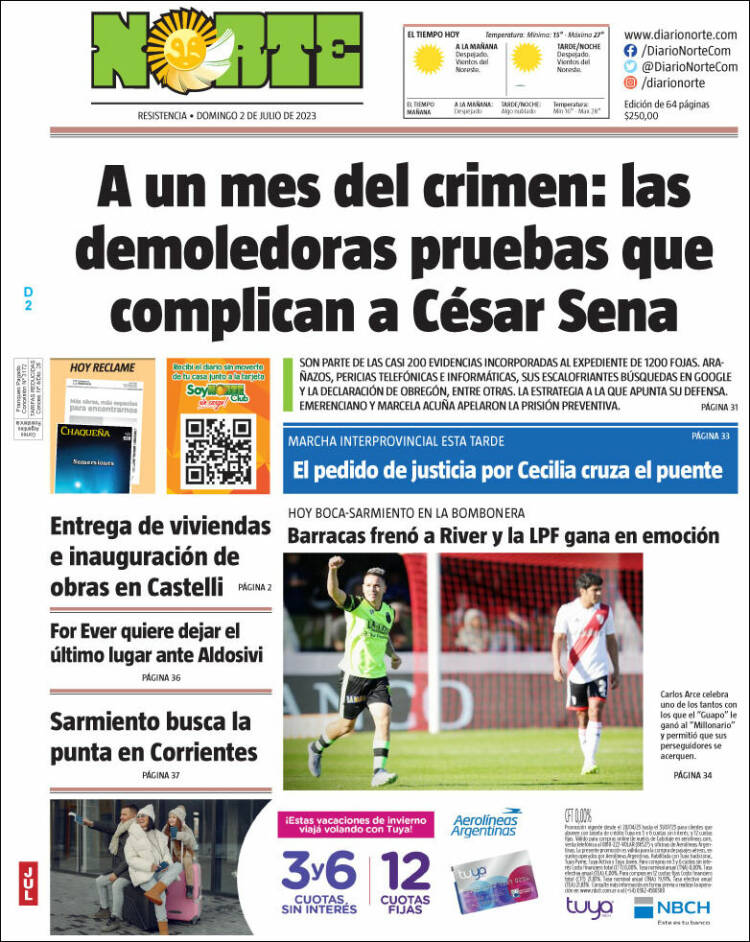 Portada de Diario Norte (Argentina)