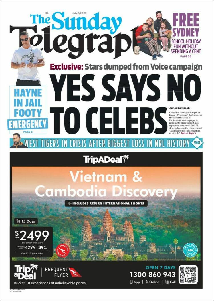 Portada de The Daily Telegraph (Australia)