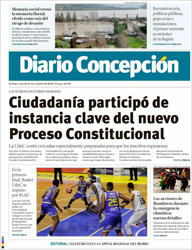 Portada de Diario de Concepción (Chile)
