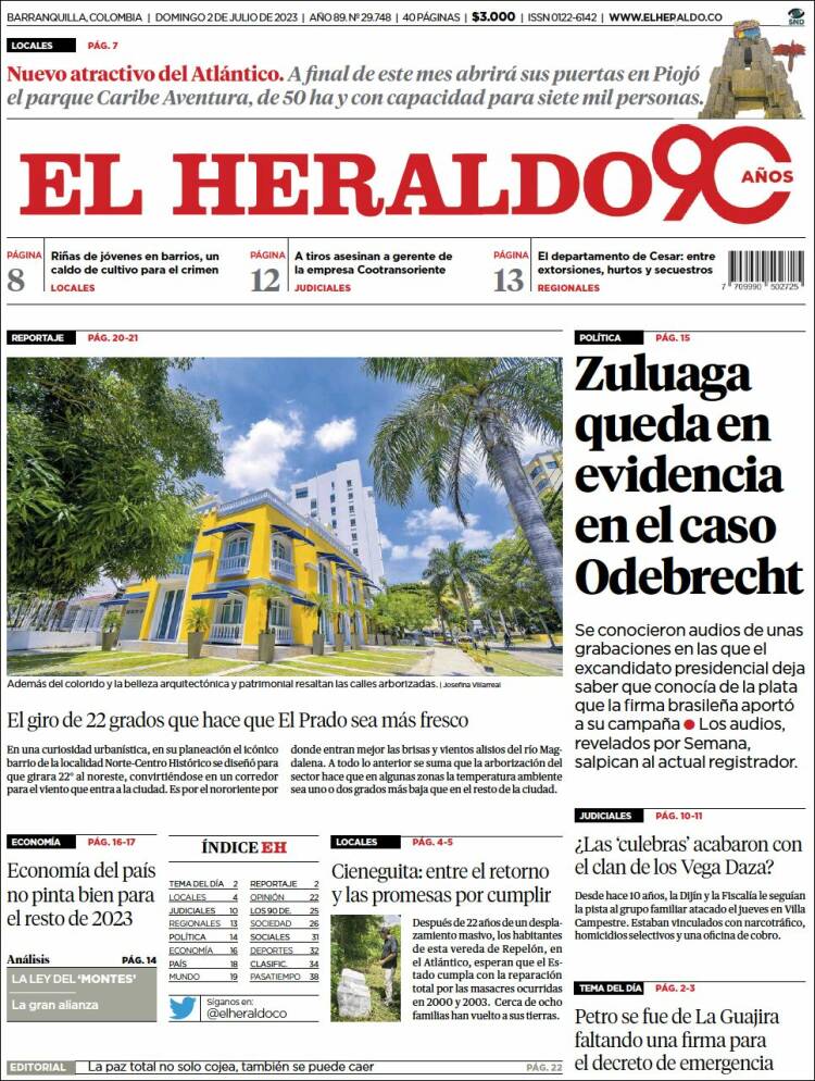 Portada de El Heraldo (Colombia)