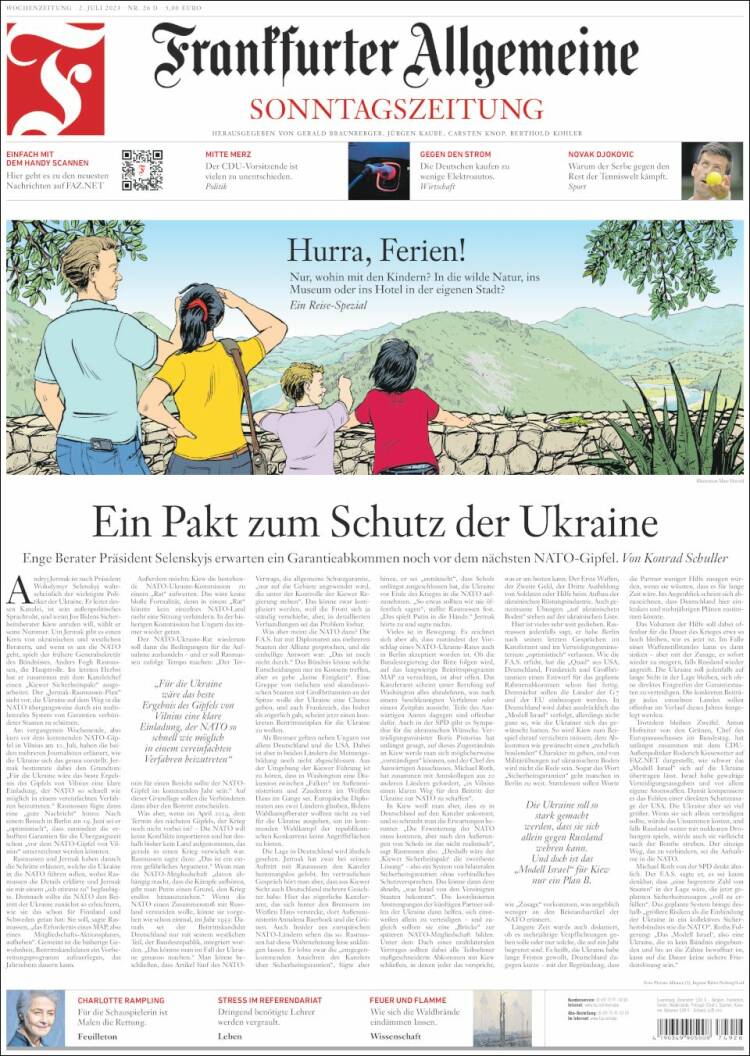 Portada de Frankfurter Allgemeine (Alemania)