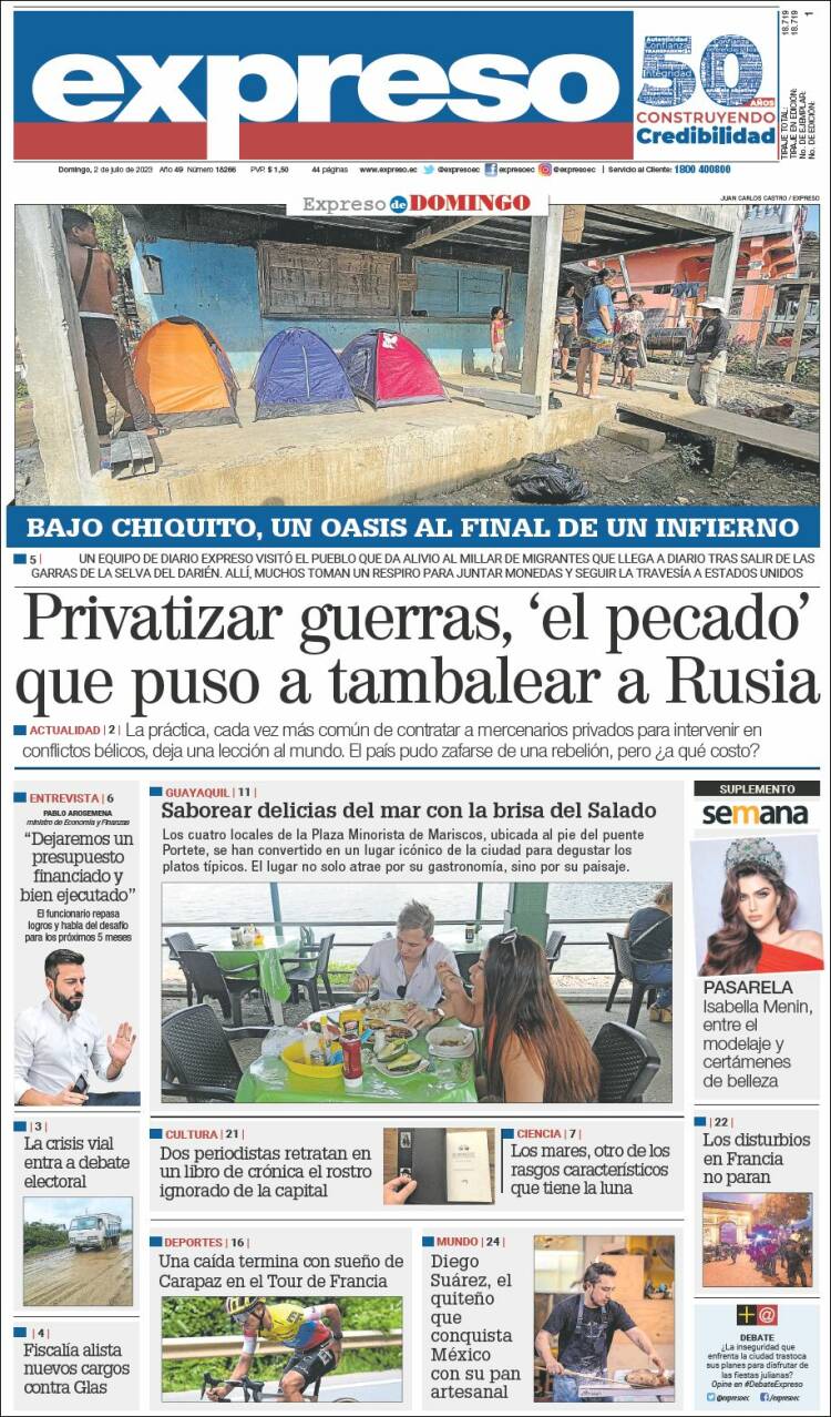 Portada de Expreso (Ecuador)