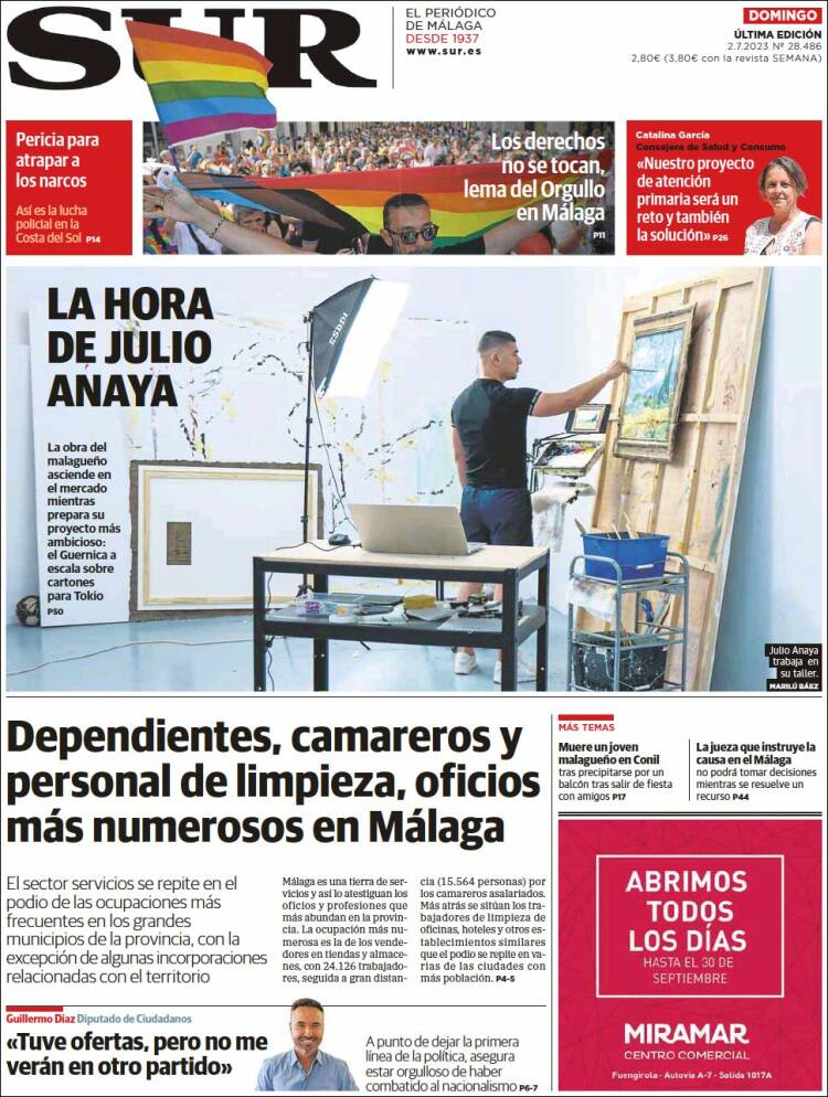 Portada de Diario el Sur (España)