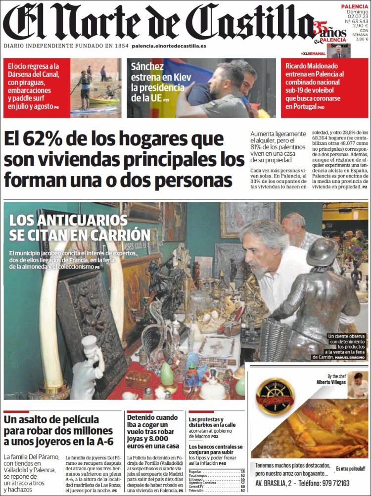 Portada de Norte de Castilla - Palencia (España)