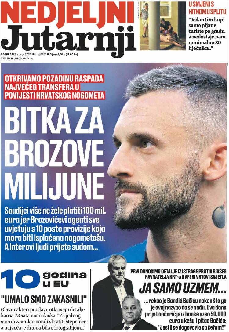 Portada de Jutarnji List (Croacia)
