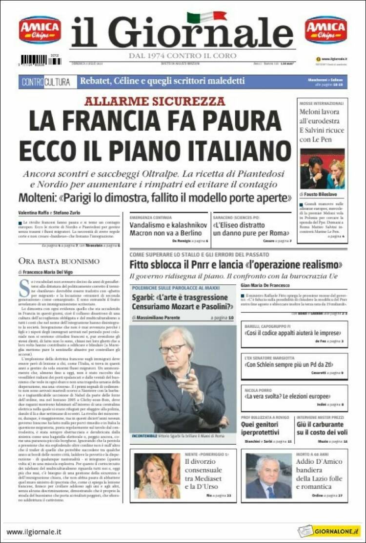Portada de il Giornale (Italia)
